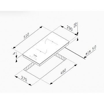 Pyramis PHC31210FMW Domino Κεραμική Εστία Αυτόνομη 29x51εκ.